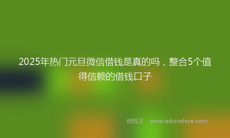 2025年热门元旦微信借钱是真的吗，整合5个值得信赖的借钱口子