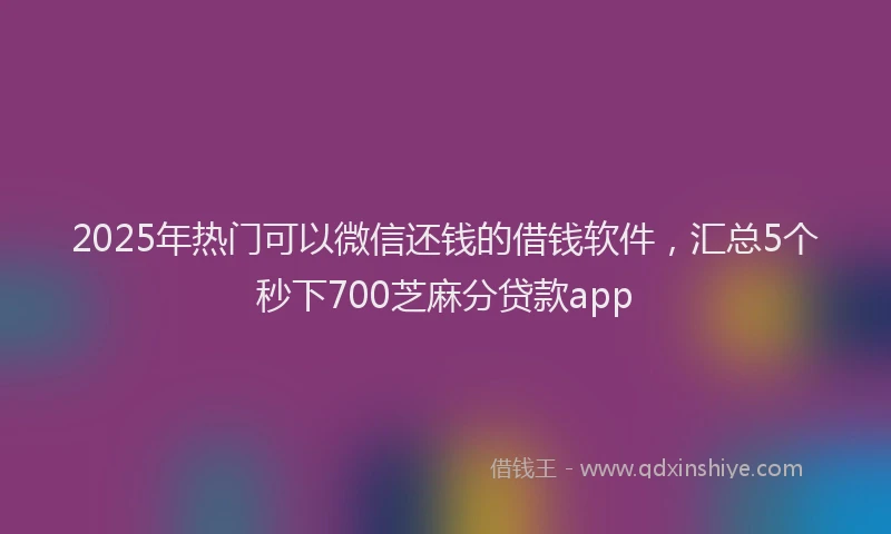 2025年热门可以微信还钱的借钱软件，汇总5个秒下700芝麻分贷款app