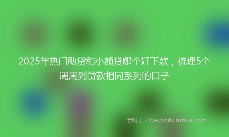 2025年热门助贷和小额贷哪个好下款，梳理5个周周到贷款相同系列的口子