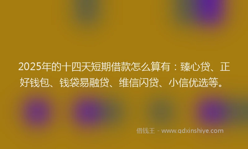 2025年的十四天短期借款怎么算有：臻心贷、正好钱包、钱袋易融贷、维信闪贷、小信优选等。