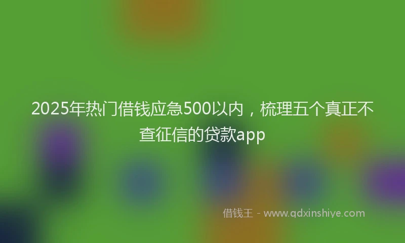 2025年热门借钱应急500以内，梳理五个真正不查征信的贷款app