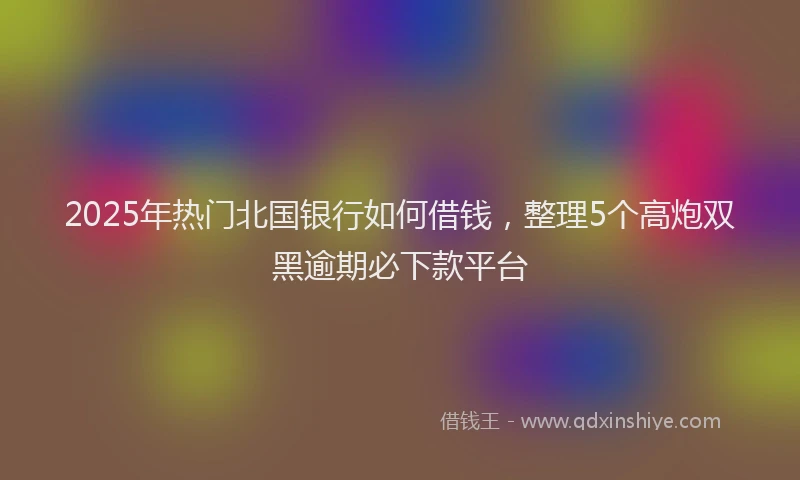 2025年热门北国银行如何借钱，整理5个高炮双黑逾期必下款平台