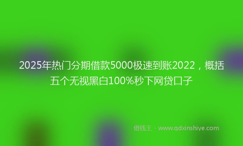 2025年热门分期借款5000极速到账2022，概括五个无视黑白100%秒下网贷口子