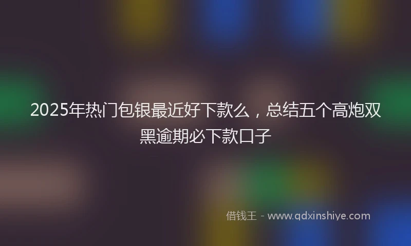2025年热门包银最近好下款么，总结五个高炮双黑逾期必下款口子