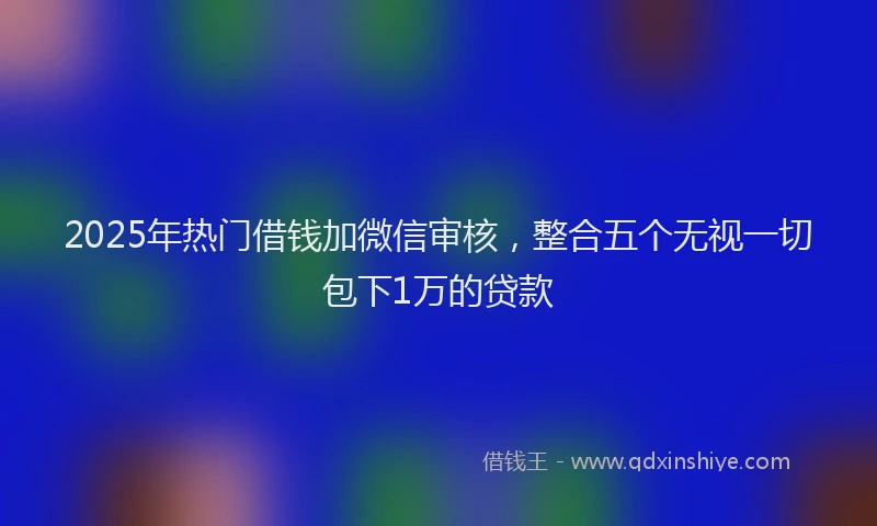 2025年热门借钱加微信审核，整合五个无视一切包下1万的贷款