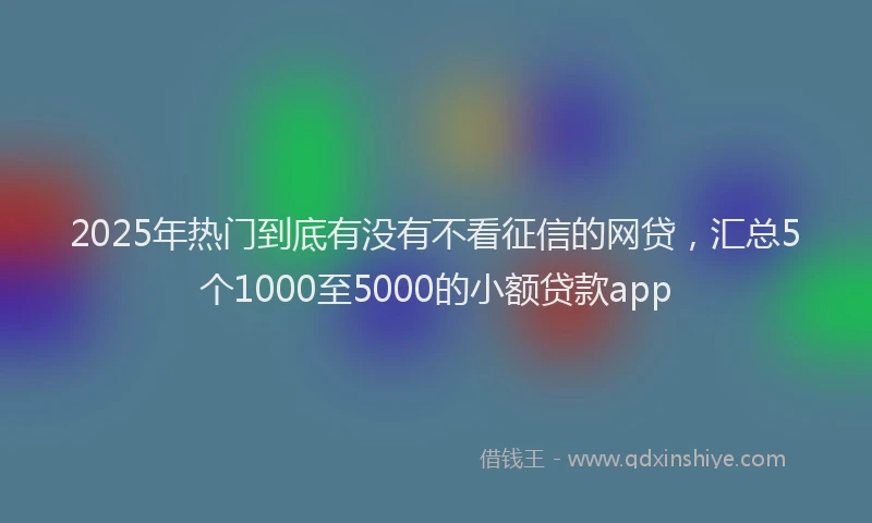 2025年热门到底有没有不看征信的网贷，汇总5个1000至5000的小额贷款app
