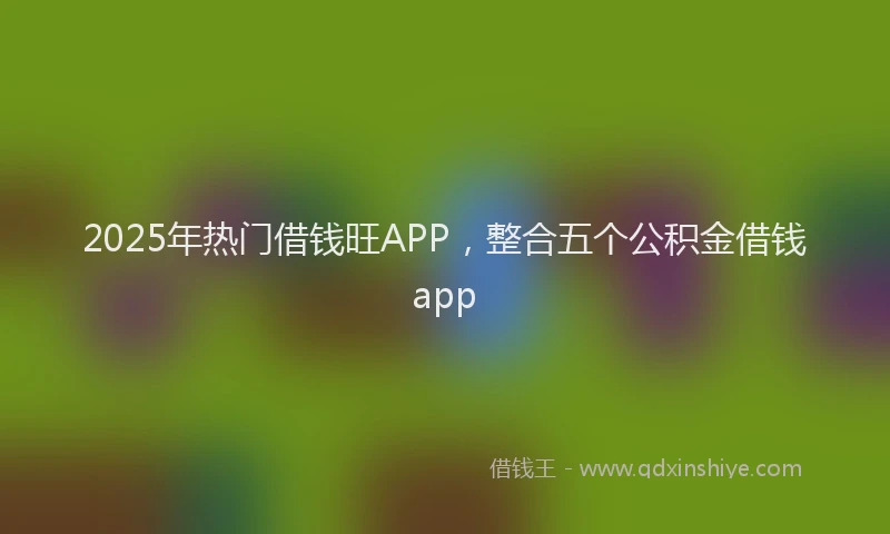 2025年热门借钱旺APP，整合五个公积金借钱app
