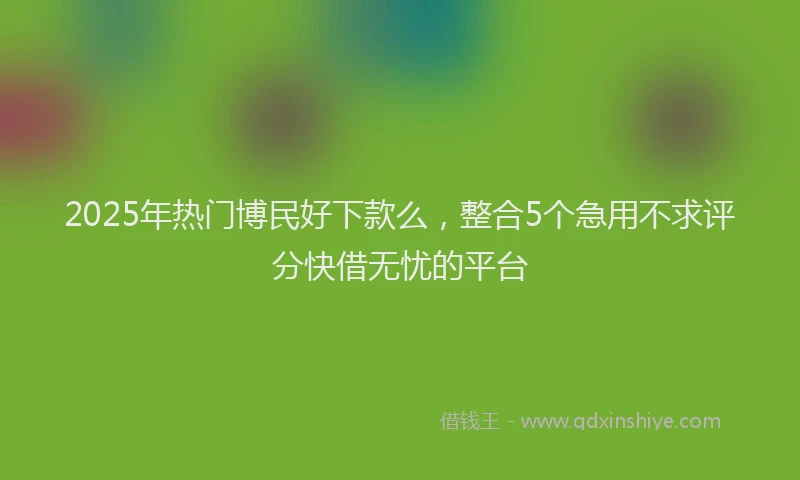 2025年热门博民好下款么，整合5个急用不求评分快借无忧的平台