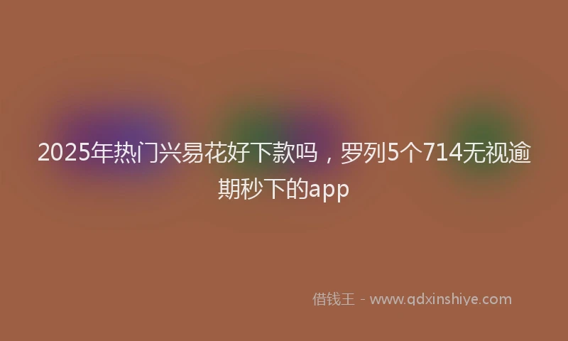 2025年热门兴易花好下款吗，罗列5个714无视逾期秒下的app