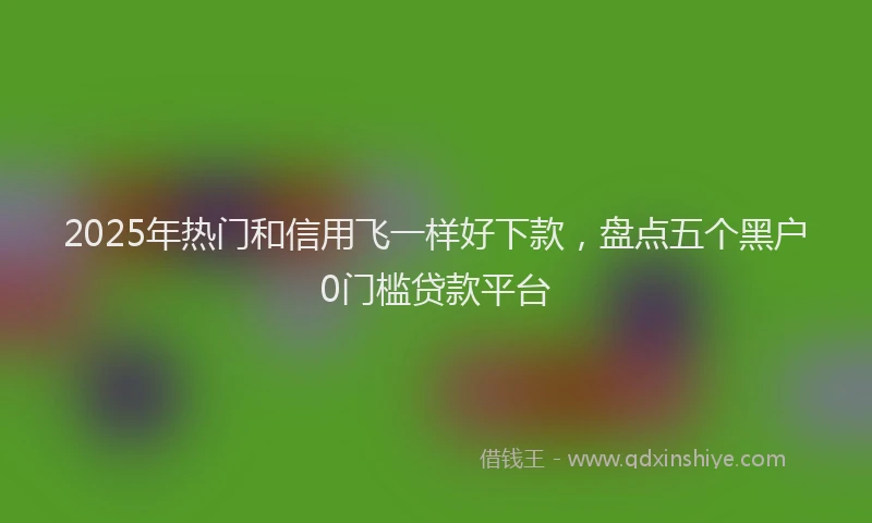 2025年热门和信用飞一样好下款，盘点五个黑户0门槛贷款平台