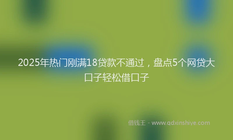 2025年热门刚满18贷款不通过，盘点5个网贷大口子轻松借口子