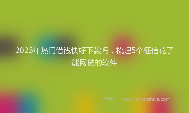 2025年热门借钱快好下款吗，梳理5个征信花了能网贷的软件