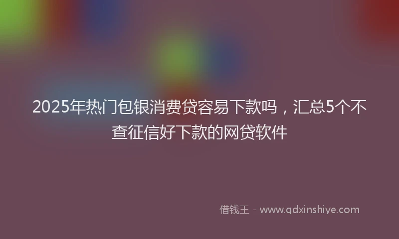 2025年热门包银消费贷容易下款吗，汇总5个不查征信好下款的网贷软件