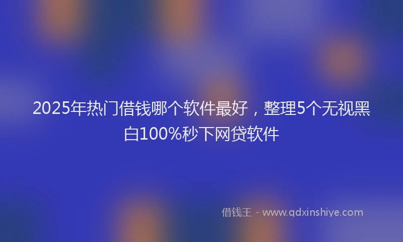 2025年热门借钱哪个软件最好，整理5个无视黑白100%秒下网贷软件