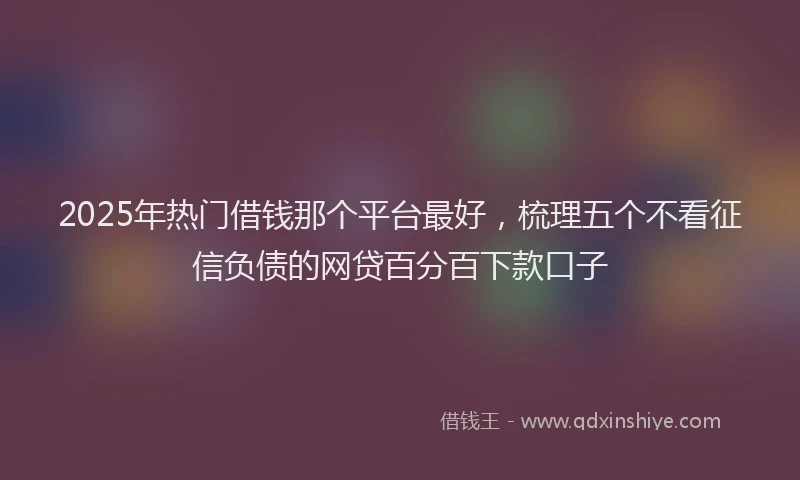 2025年热门借钱那个平台最好，梳理五个不看征信负债的网贷百分百下款口子