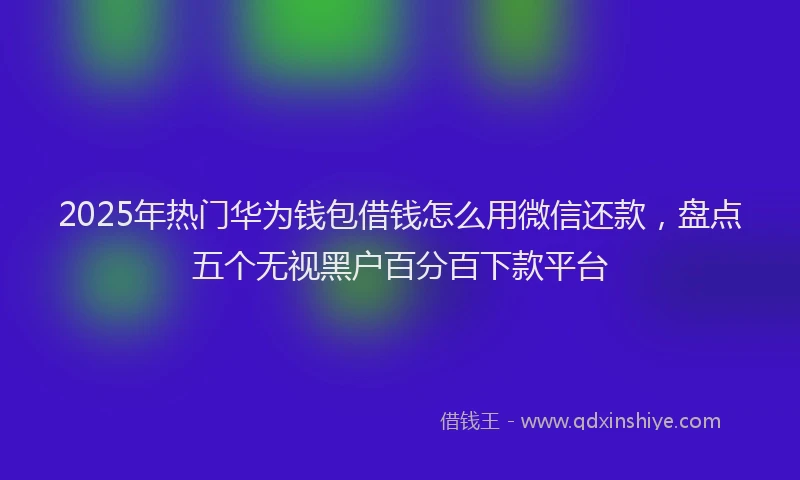 2025年热门华为钱包借钱怎么用微信还款，盘点五个无视黑户百分百下款平台