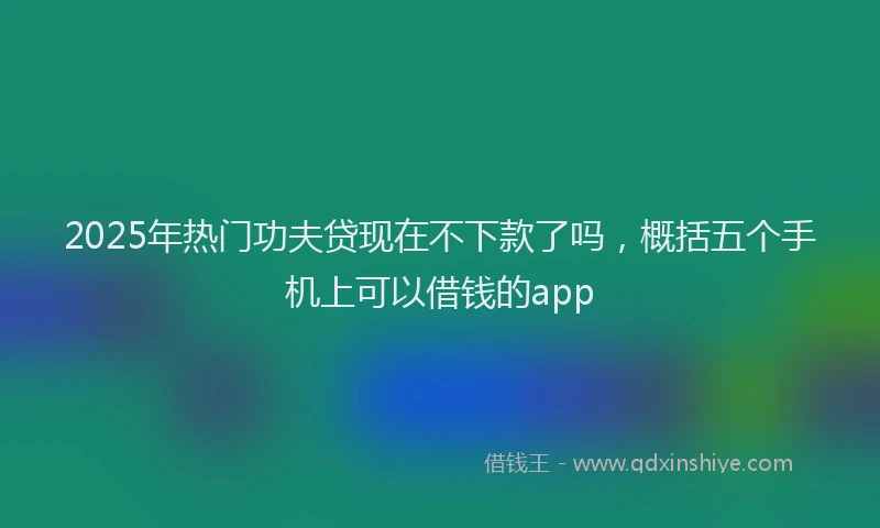 2025年热门功夫贷现在不下款了吗，概括五个手机上可以借钱的app