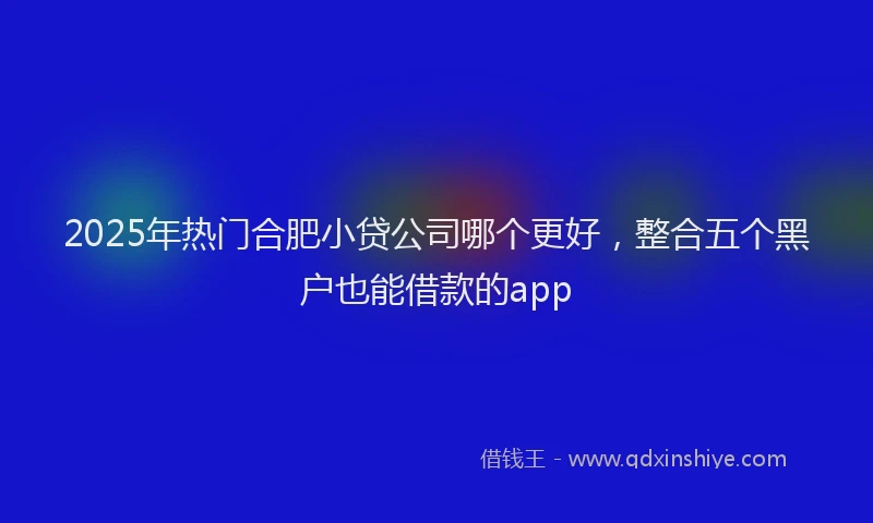 2025年热门合肥小贷公司哪个更好，整合五个黑户也能借款的app