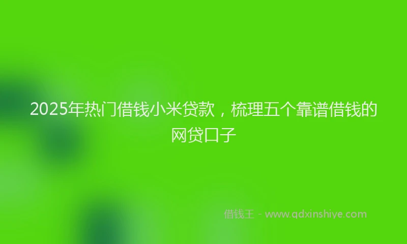 2025年热门借钱小米贷款，梳理五个靠谱借钱的网贷口子