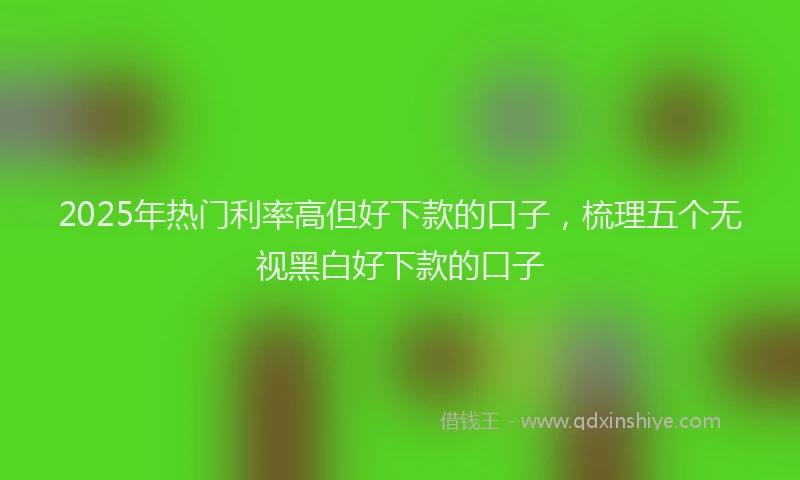 2025年热门利率高但好下款的口子，梳理五个无视黑白好下款的口子