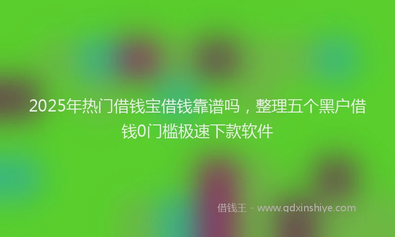 2025年热门借钱宝借钱靠谱吗，整理五个黑户借钱0门槛极速下款软件