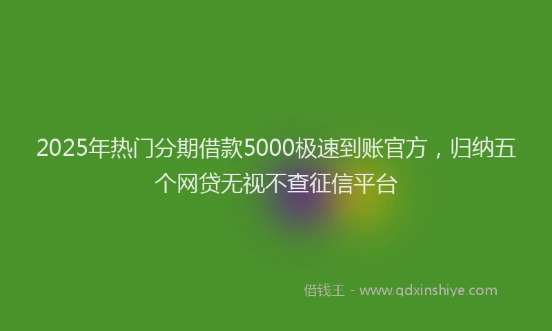 2025年热门分期借款5000极速到账官方，归纳五个网贷无视不查征信平台