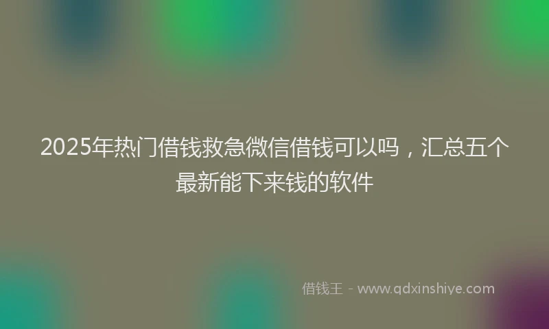2025年热门借钱救急微信借钱可以吗，汇总五个最新能下来钱的软件