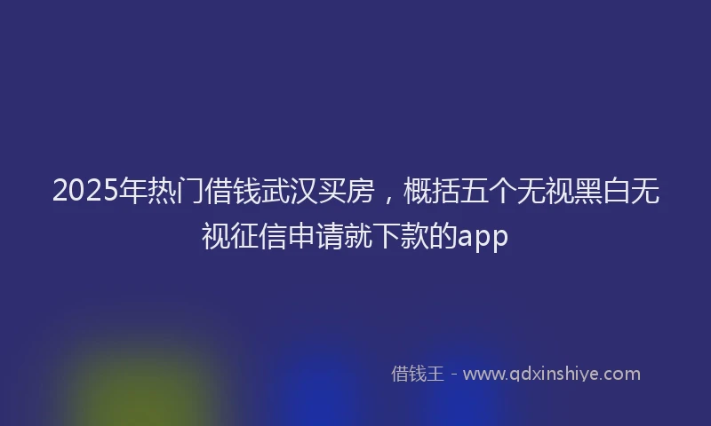 2025年热门借钱武汉买房，概括五个无视黑白无视征信申请就下款的app