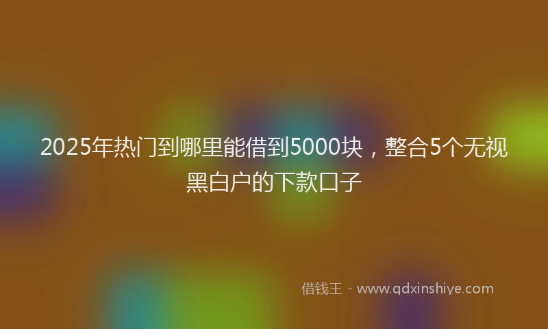 2025年热门到哪里能借到5000块，整合5个无视黑白户的下款口子