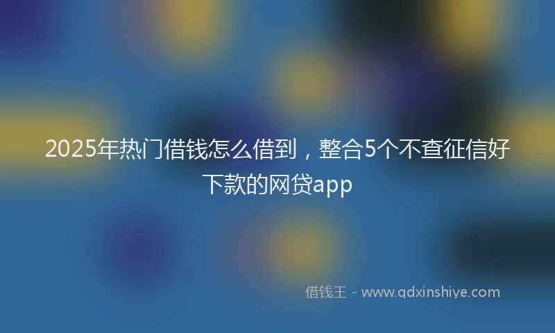 2025年热门借钱怎么借到，整合5个不查征信好下款的网贷app