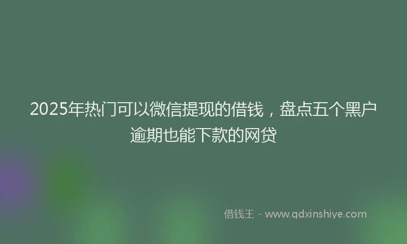 2025年热门可以微信提现的借钱，盘点五个黑户逾期也能下款的网贷
