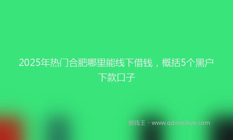 2025年热门合肥哪里能线下借钱，概括5个黑户下款口子