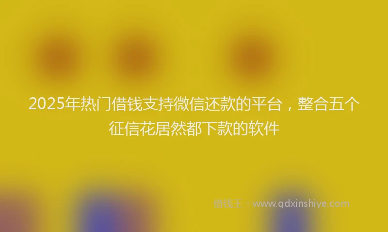 2025年热门借钱支持微信还款的平台，整合五个征信花居然都下款的软件