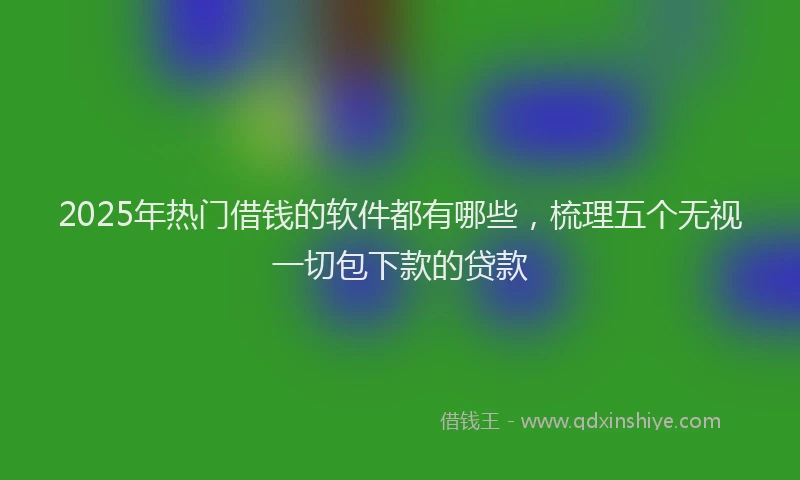 2025年热门借钱的软件都有哪些，梳理五个无视一切包下款的贷款