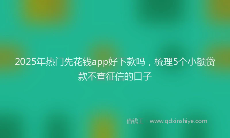 2025年热门先花钱app好下款吗，梳理5个小额贷款不查征信的口子