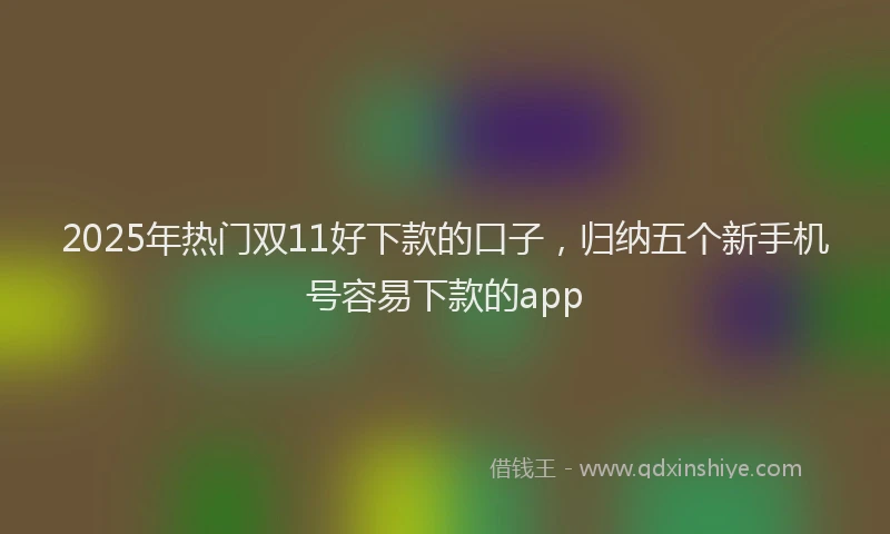 2025年热门双11好下款的口子，归纳五个新手机号容易下款的app
