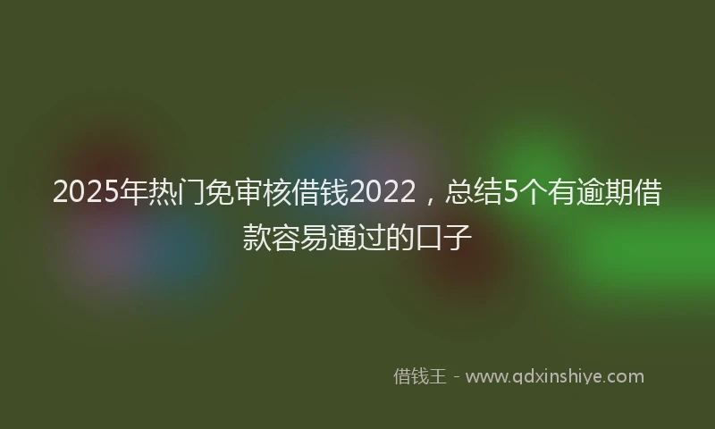 2025年热门免审核借钱2022，总结5个有逾期借款容易通过的口子