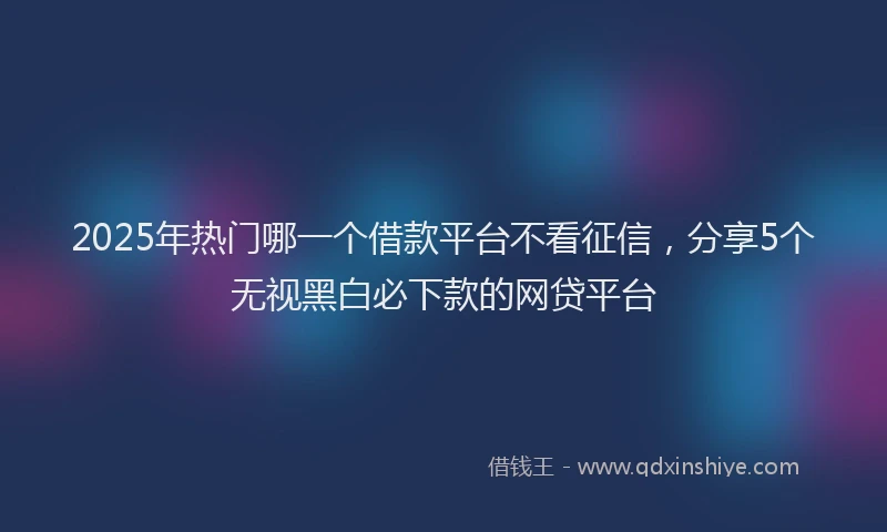 2025年热门哪一个借款平台不看征信，分享5个无视黑白必下款的网贷平台
