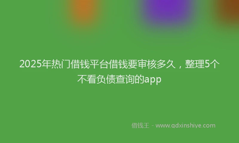 2025年热门借钱平台借钱要审核多久，整理5个不看负债查询的app