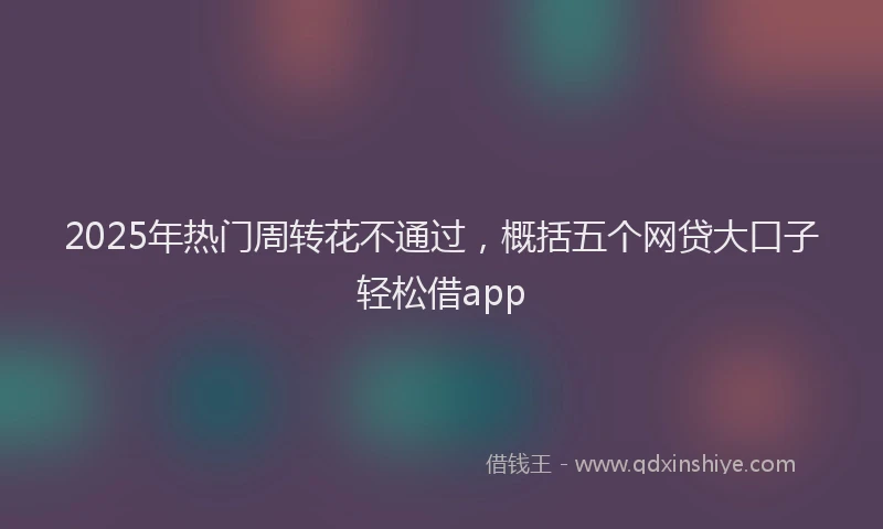 2025年热门周转花不通过，概括五个网贷大口子轻松借app