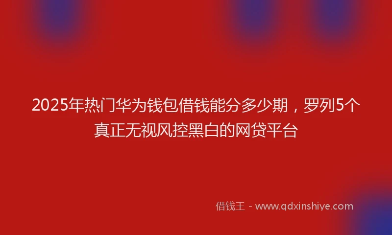 2025年热门华为钱包借钱能分多少期，罗列5个真正无视风控黑白的网贷平台