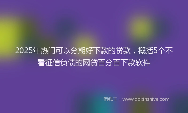 2025年热门可以分期好下款的贷款，概括5个不看征信负债的网贷百分百下款软件