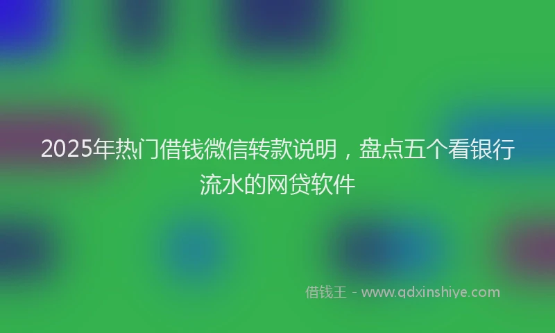 2025年热门借钱微信转款说明，盘点五个看银行流水的网贷软件