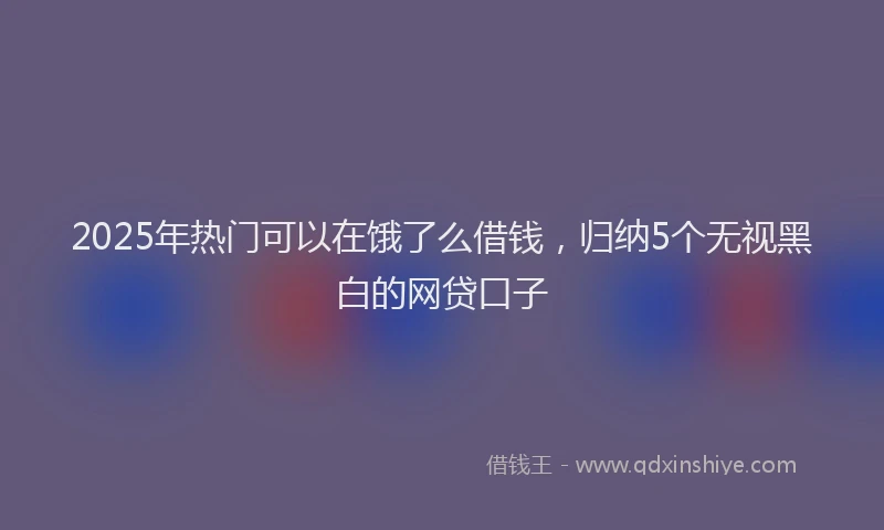 2025年热门可以在饿了么借钱，归纳5个无视黑白的网贷口子