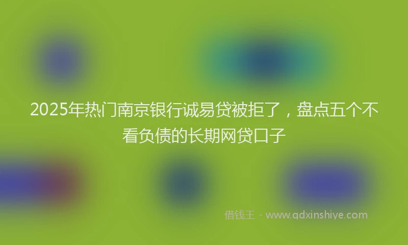 2025年热门南京银行诚易贷被拒了，盘点五个不看负债的长期网贷口子