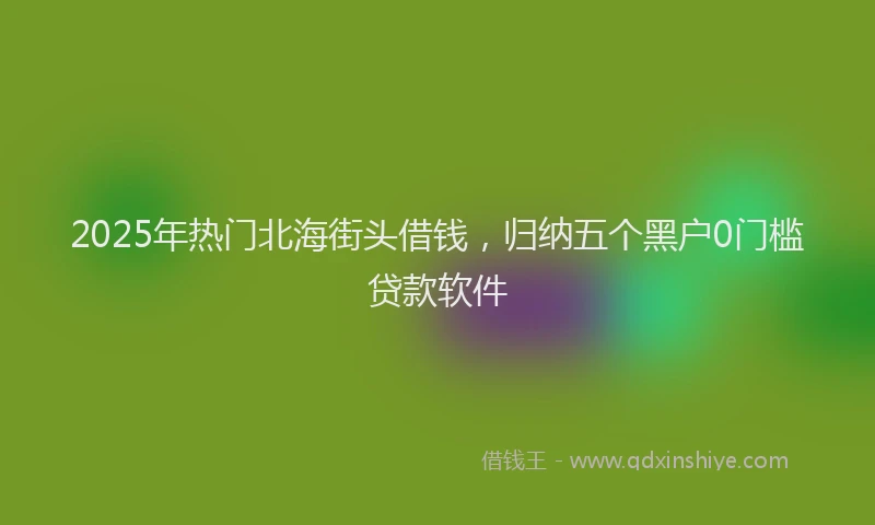 2025年热门北海街头借钱，归纳五个黑户0门槛贷款软件