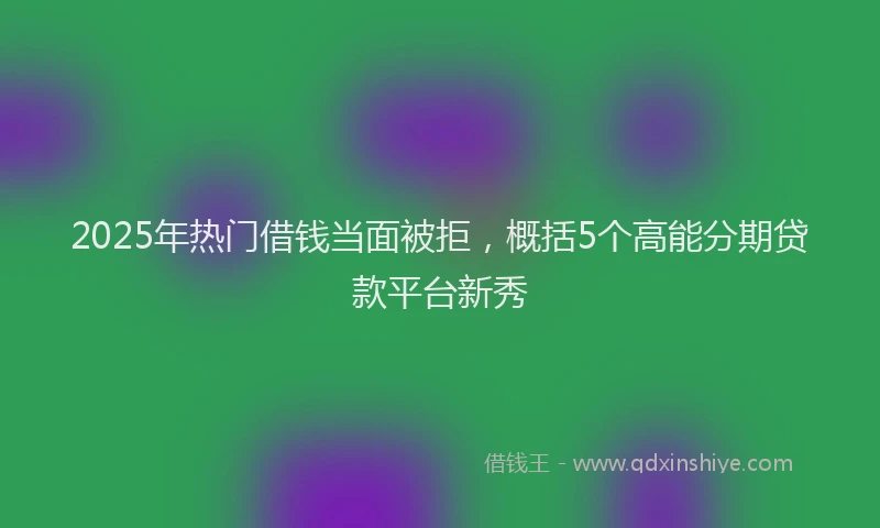 2025年热门借钱当面被拒，概括5个高能分期贷款平台新秀