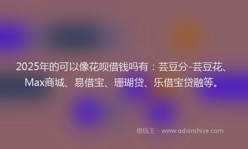 2025年的可以像花呗借钱吗有：芸豆分-芸豆花、Max商城、易借宝、珊瑚贷、乐借宝贷融等。