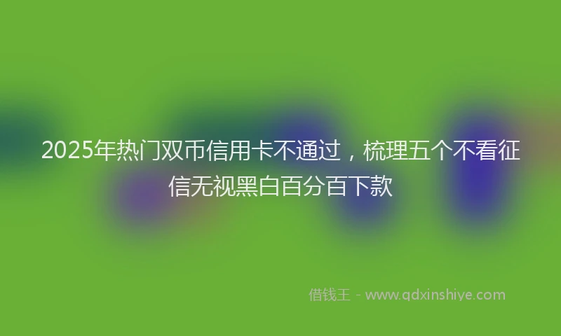 2025年热门双币信用卡不通过，梳理五个不看征信无视黑白百分百下款