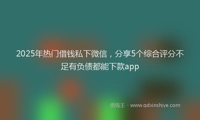 2025年热门借钱私下微信，分享5个综合评分不足有负债都能下款app